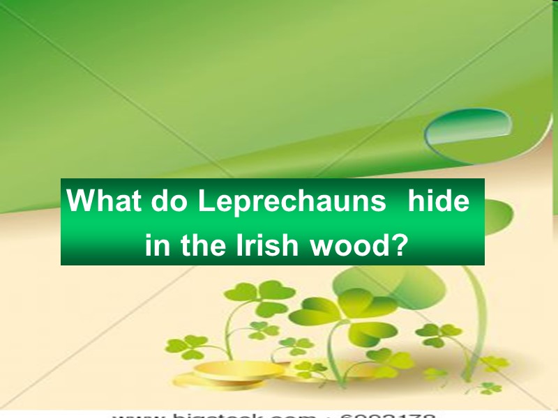 What do Leprechauns  hide   in the Irish wood?